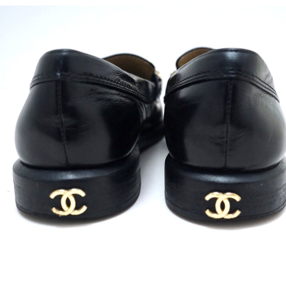 Chanel Penny Loafers Moccasins Charms Black Womens 41C - Picture 5 of 11